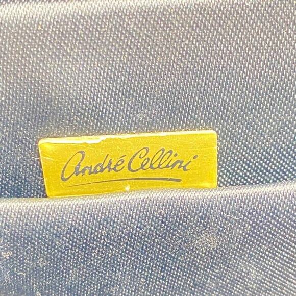 Vintage Andre Cellini Purse Womens Black Satin Beaded Evening Bag Cross Body - Picture 7 of 8